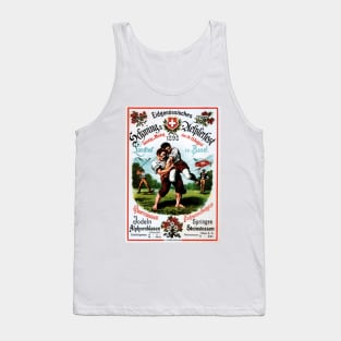 Swiss Wrestling Alpine Basel Alpenfest Switzerland 1898 Vintage Travel Poster Tank Top